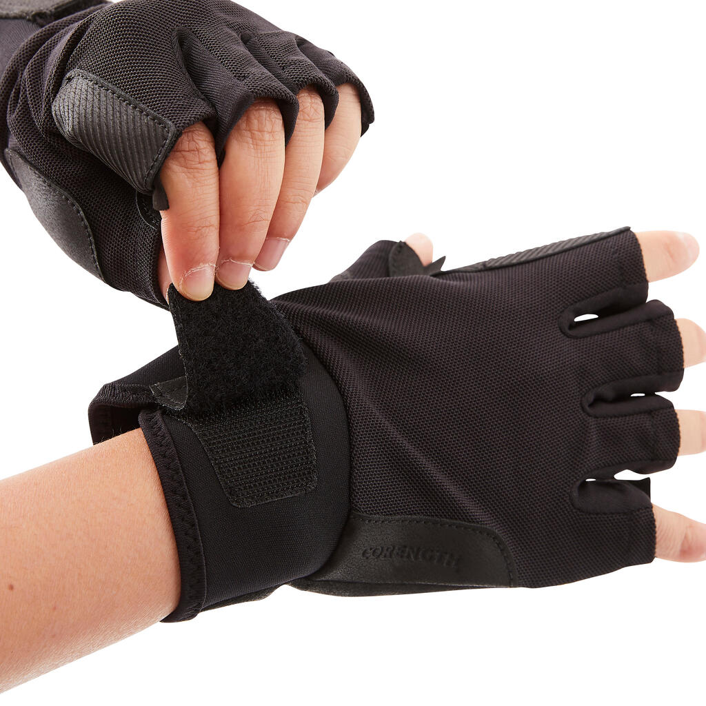 Guantes de musculación negros Confort 500