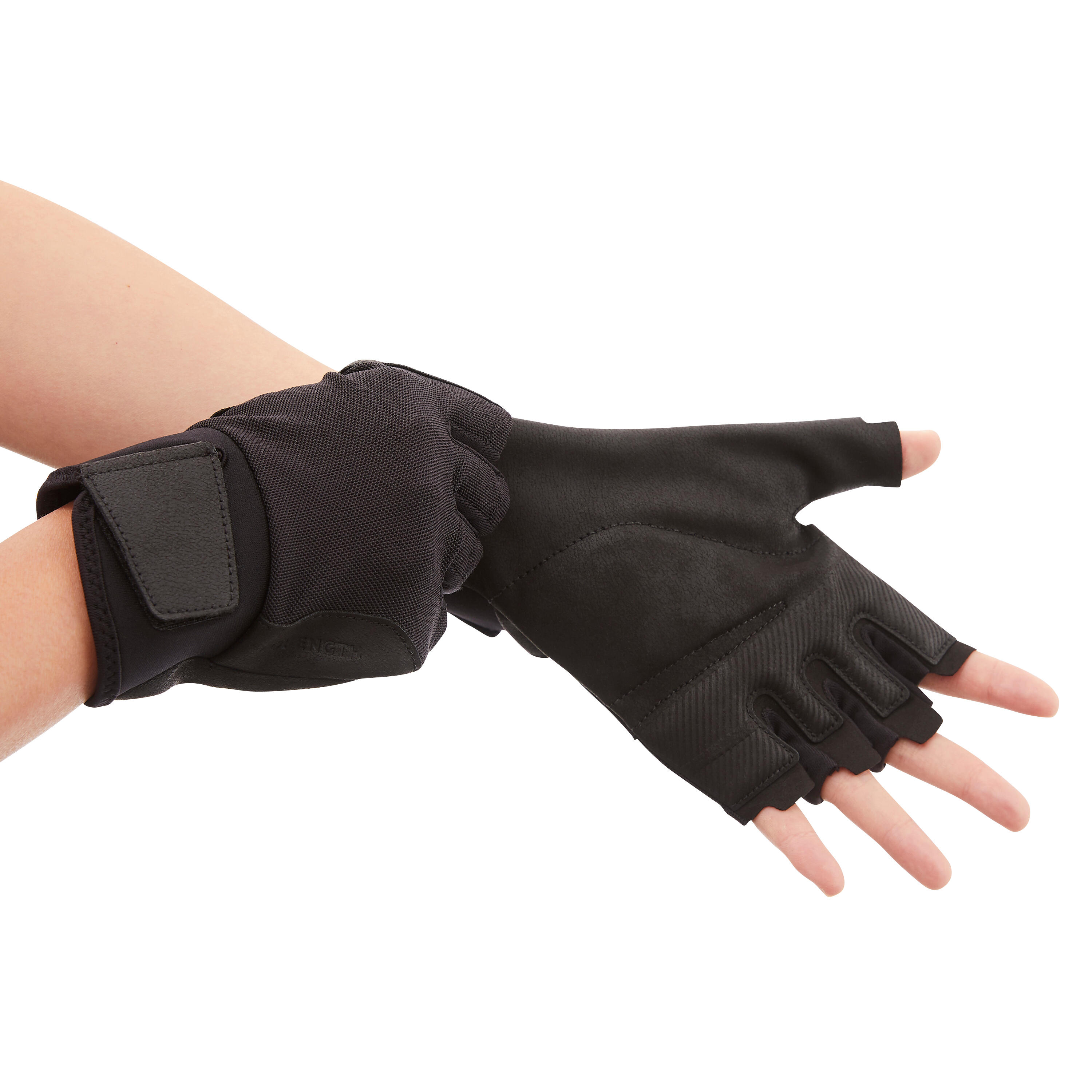 Weight Training Grip Pad Glove - Black - Decathlon