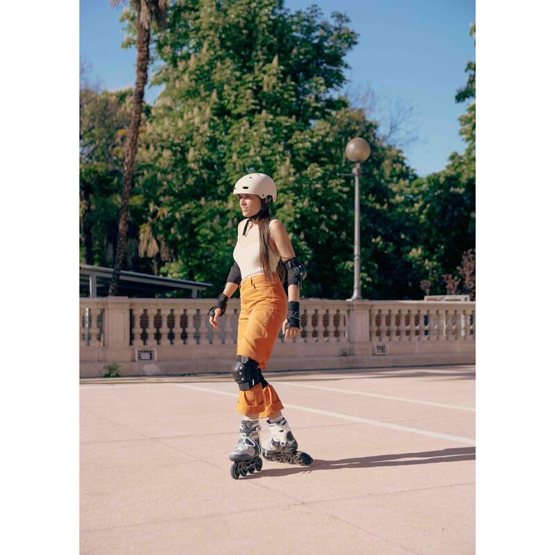 Casco roller skateboard monopattino MF 900 leggero beige