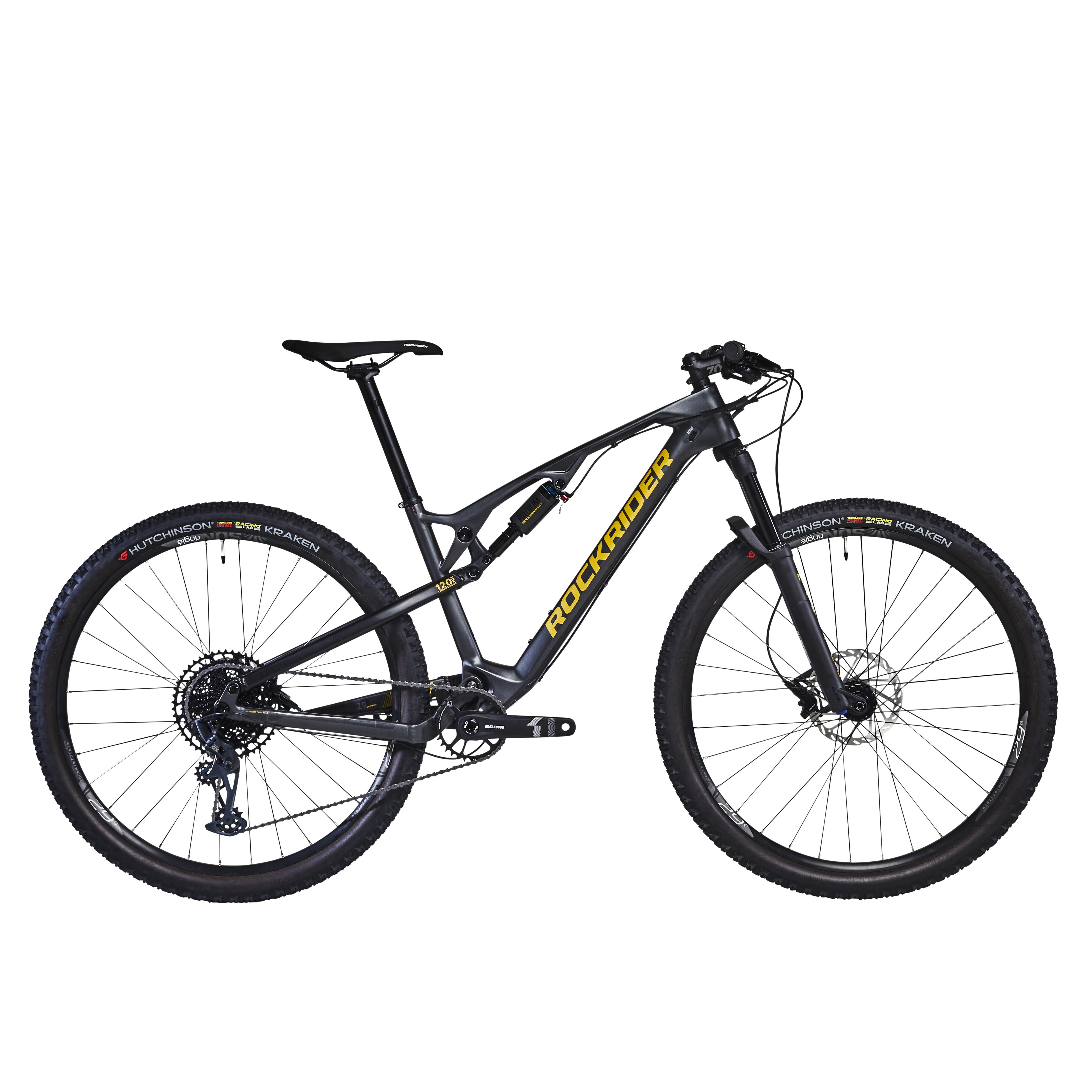 29 inch Full Suspension Carbon Mountain Bike XC 500 Grey Decathlon