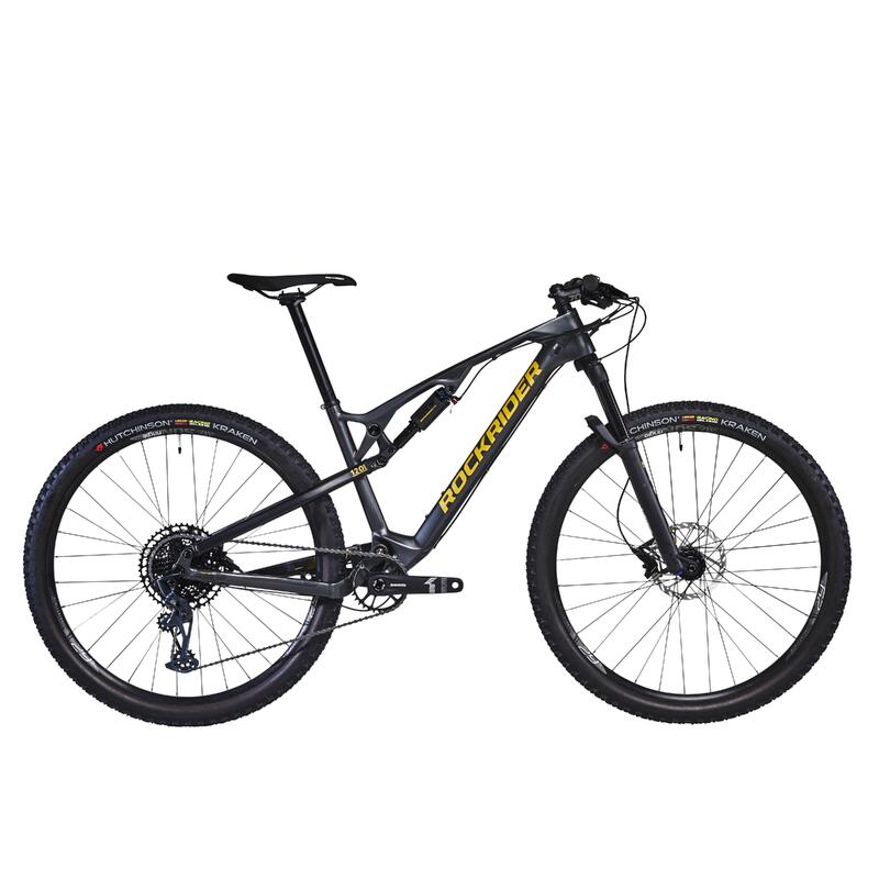 Mountainbike Cross Country Carbon- und Aluminiumrahmen XC 500 S grau 