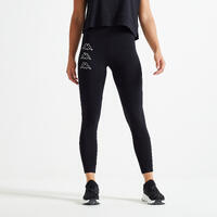 Legging femme kappa noir en coton.