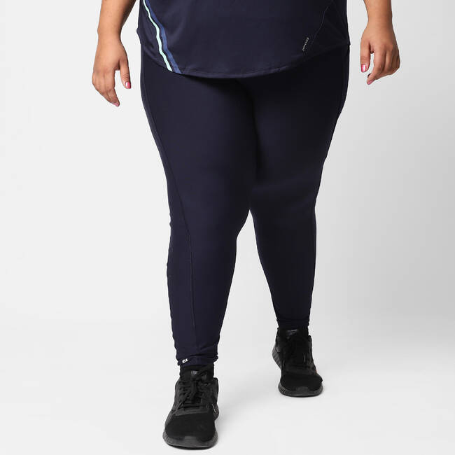 Women Gym Leggings Polyester Plus Size FTI120L Navy Blue
