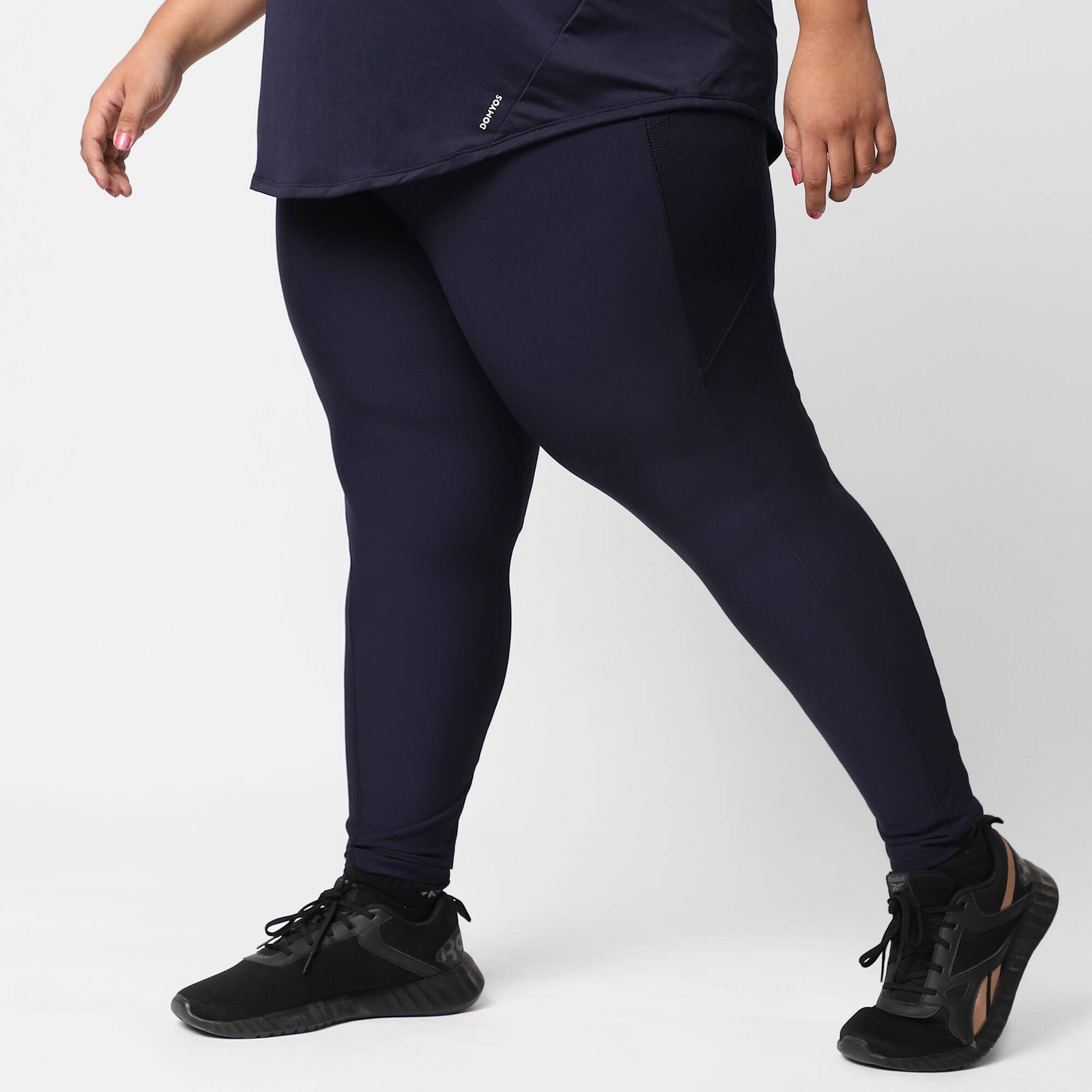 Women Gym Leggings Polyester Plus Size FTI120L Navy Blue -  4