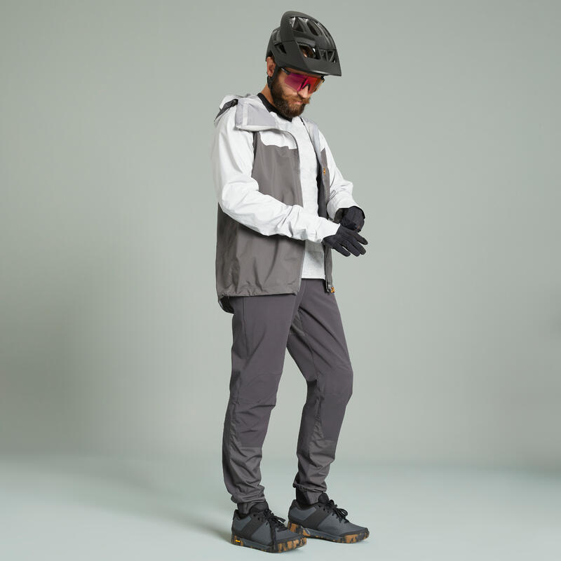 Waterdichte MTB jas voor all-mountain grijs