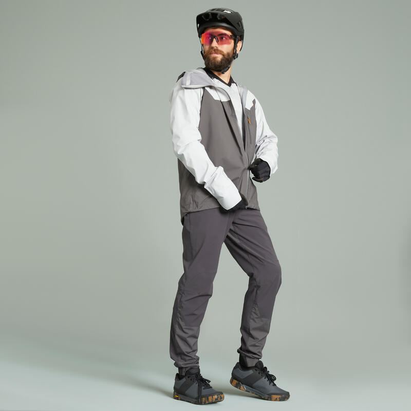 Pantaloni mtb all mountain uomo grigi Idrorepellenti