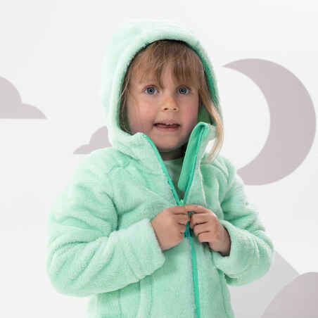 Kids’ Warm Hiking Fleece Jacket - MH500 Aged 2-6 - Turquoise