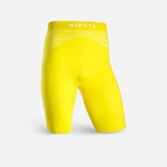SOUS-SHORT FOOTBALL ADULTE JAUNE KEEPDRY 500