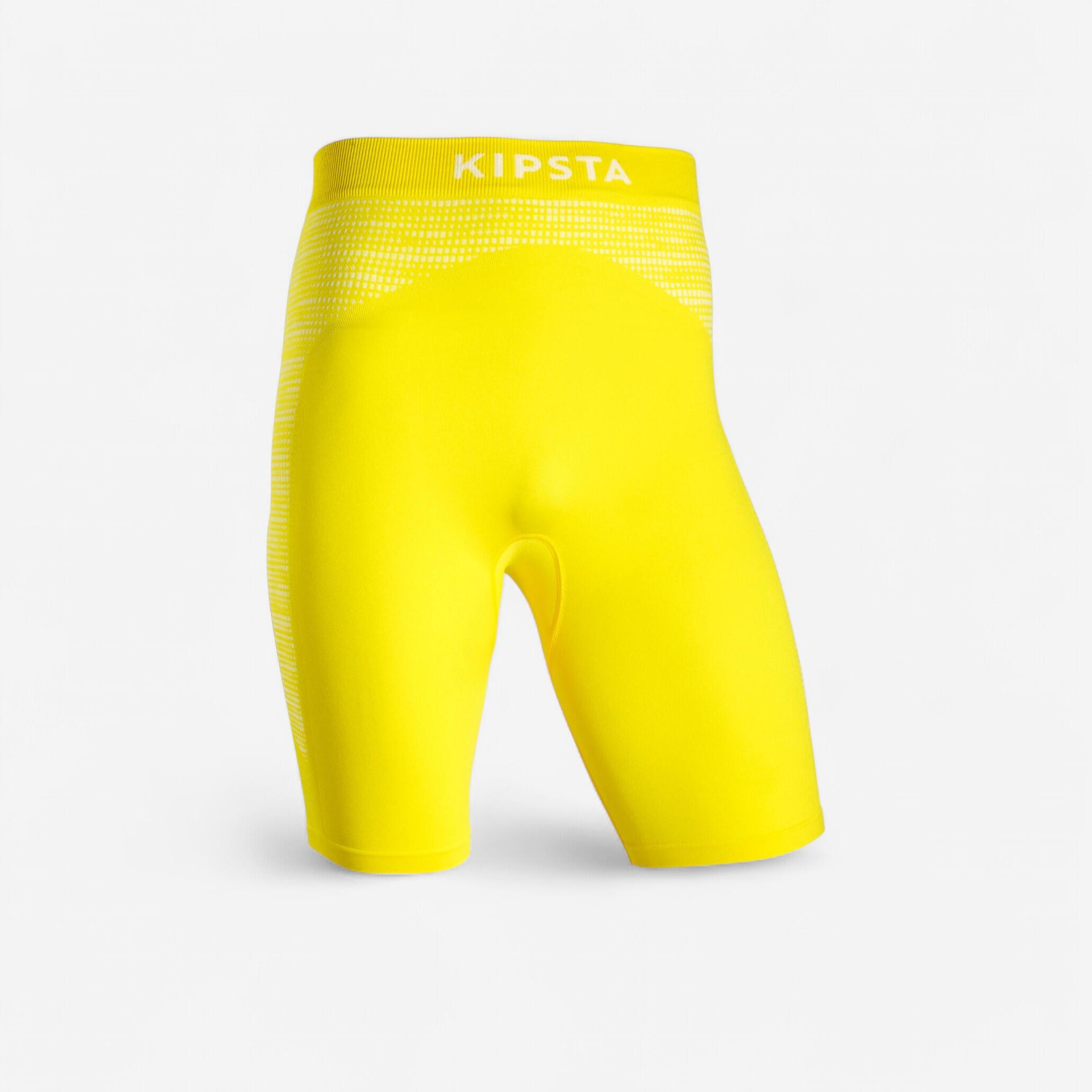 Kipsta - Sous-short Football Adulte Jaune Keepdry 500 - Sous-short - Football / Futsal / Sepak - Beige-jaune - 44l - Decathlon