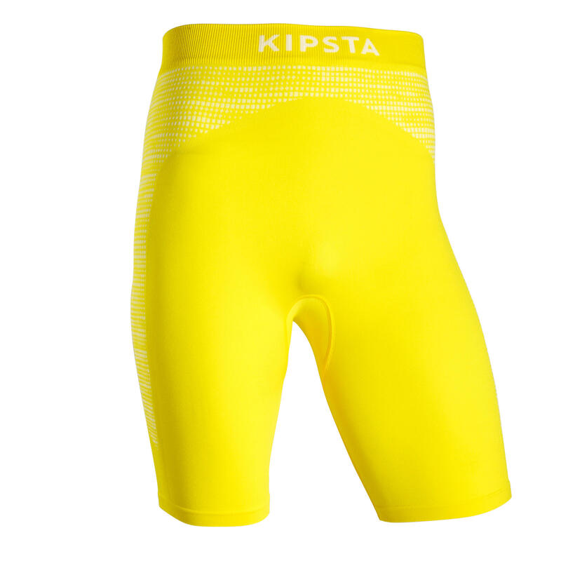 SOUS-SHORT FOOTBALL ADULTE JAUNE KEEPDRY 500