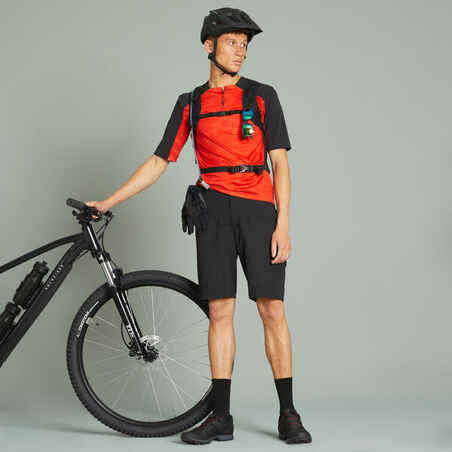 Trumparankoviai kalnų dviratininko marškinėliai „Expl 500“, raudoni