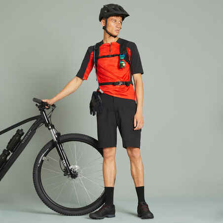 Short-Sleeved Mountain Biking Jersey Expl 500 - Red