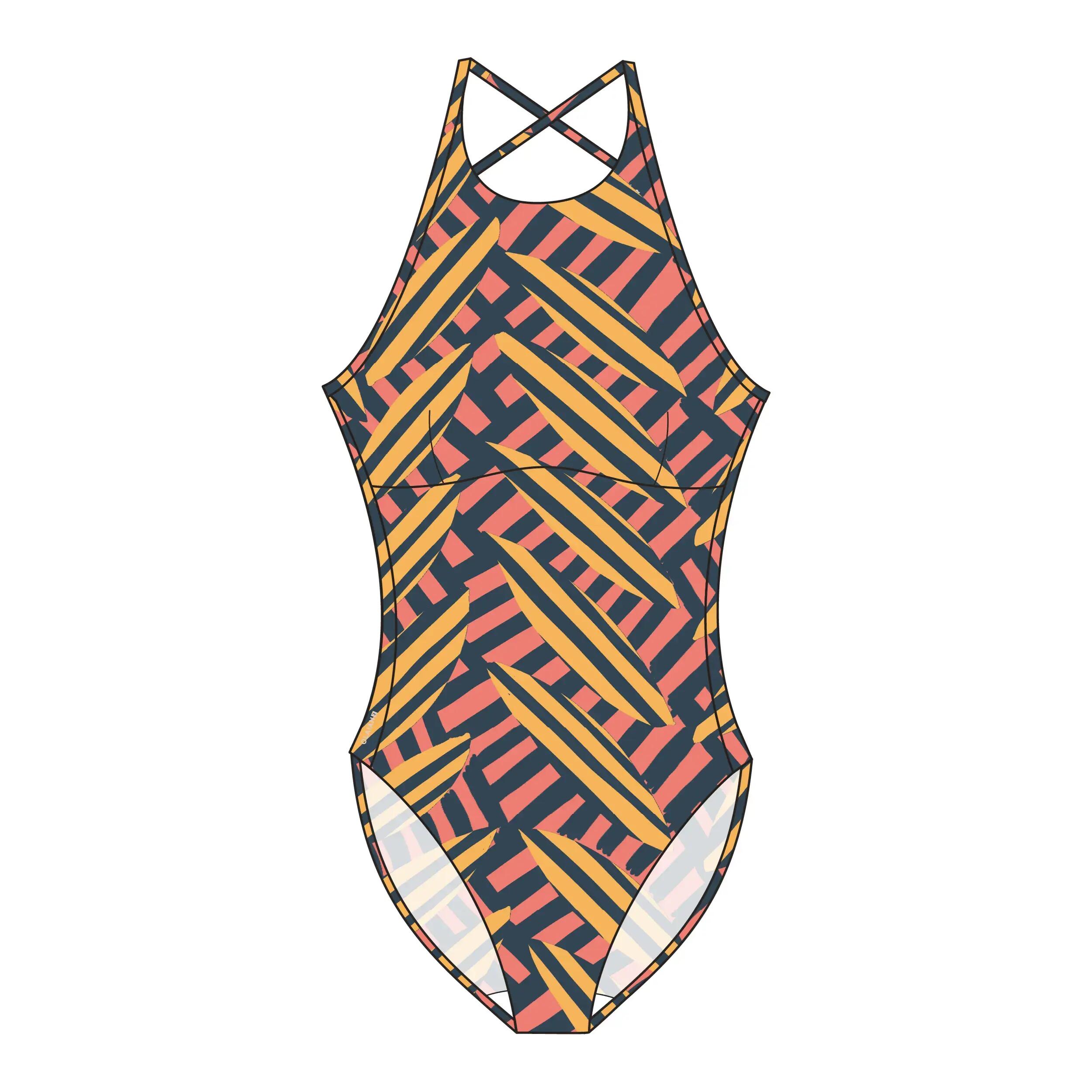 Vestido de baño para playa con espalda abierta para Mujer Olaian - Amarillo 2/3