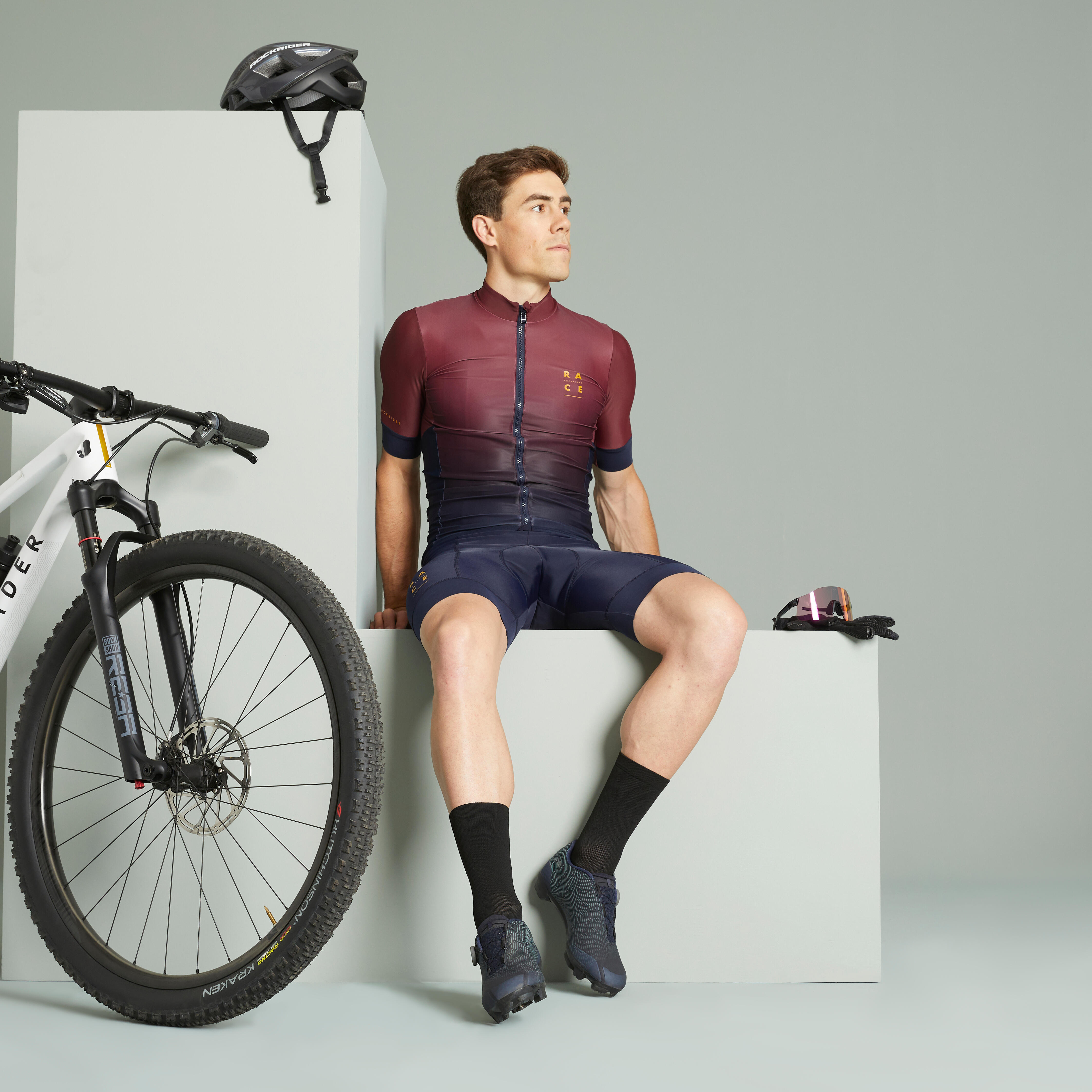 Salopette mtb XC MARATHON azzurra ROCKRIDER DECATHLON