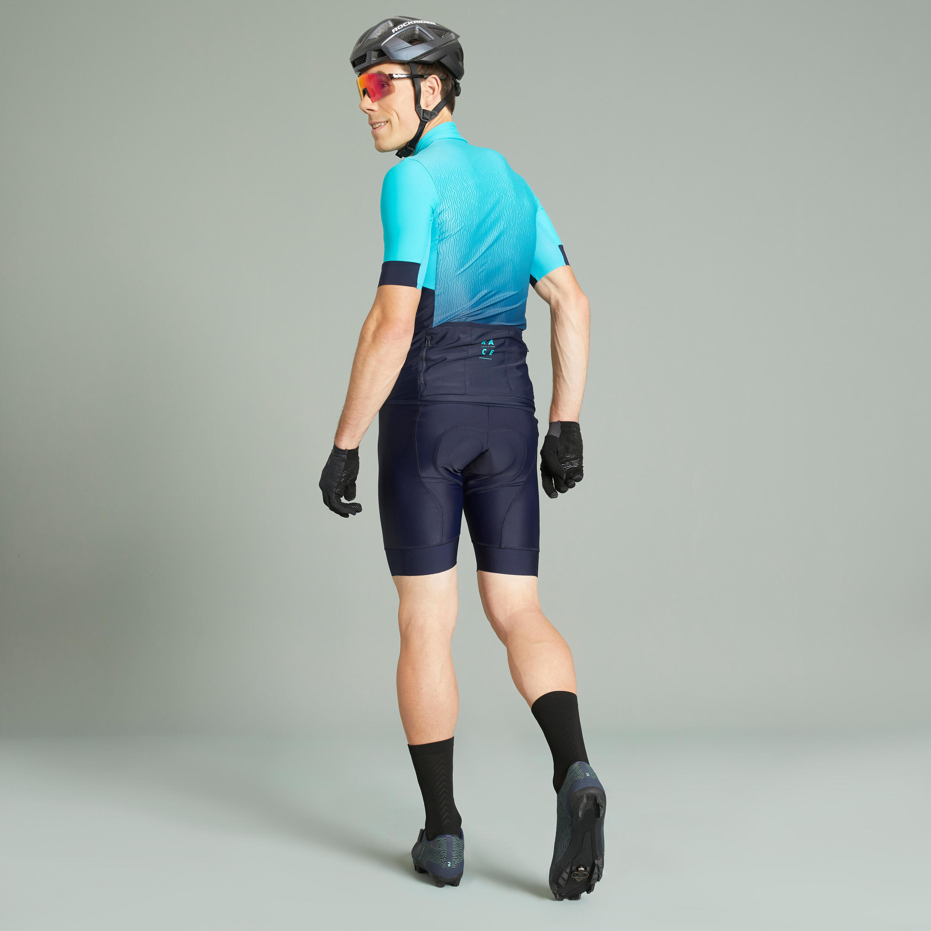 Men's Mountain Biking Bib Shorts Race 720 - Blue/Turquoise 7/9