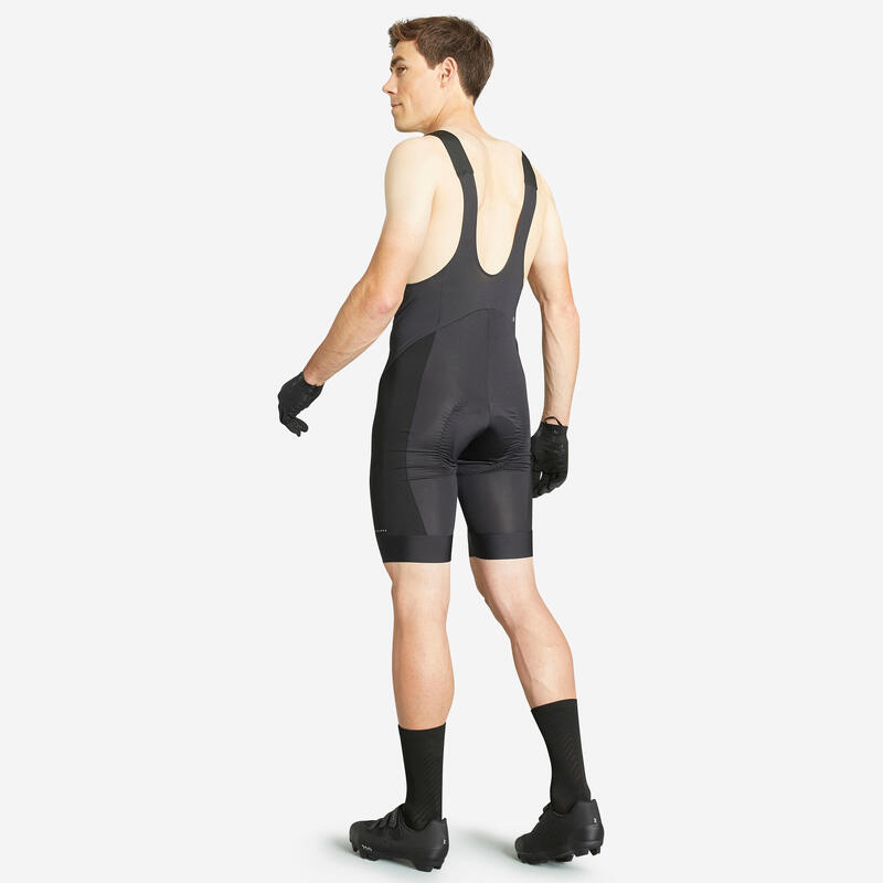 Culotte ciclismo MTB hombre con tirantes Rockrider race 700 negro