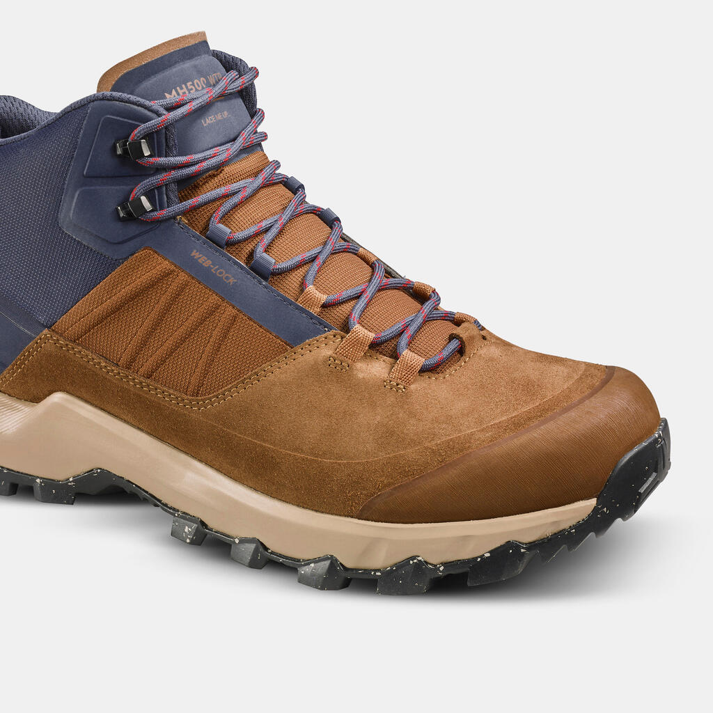 Botas de senderismo de montaña impermeables grises para hombre MH500