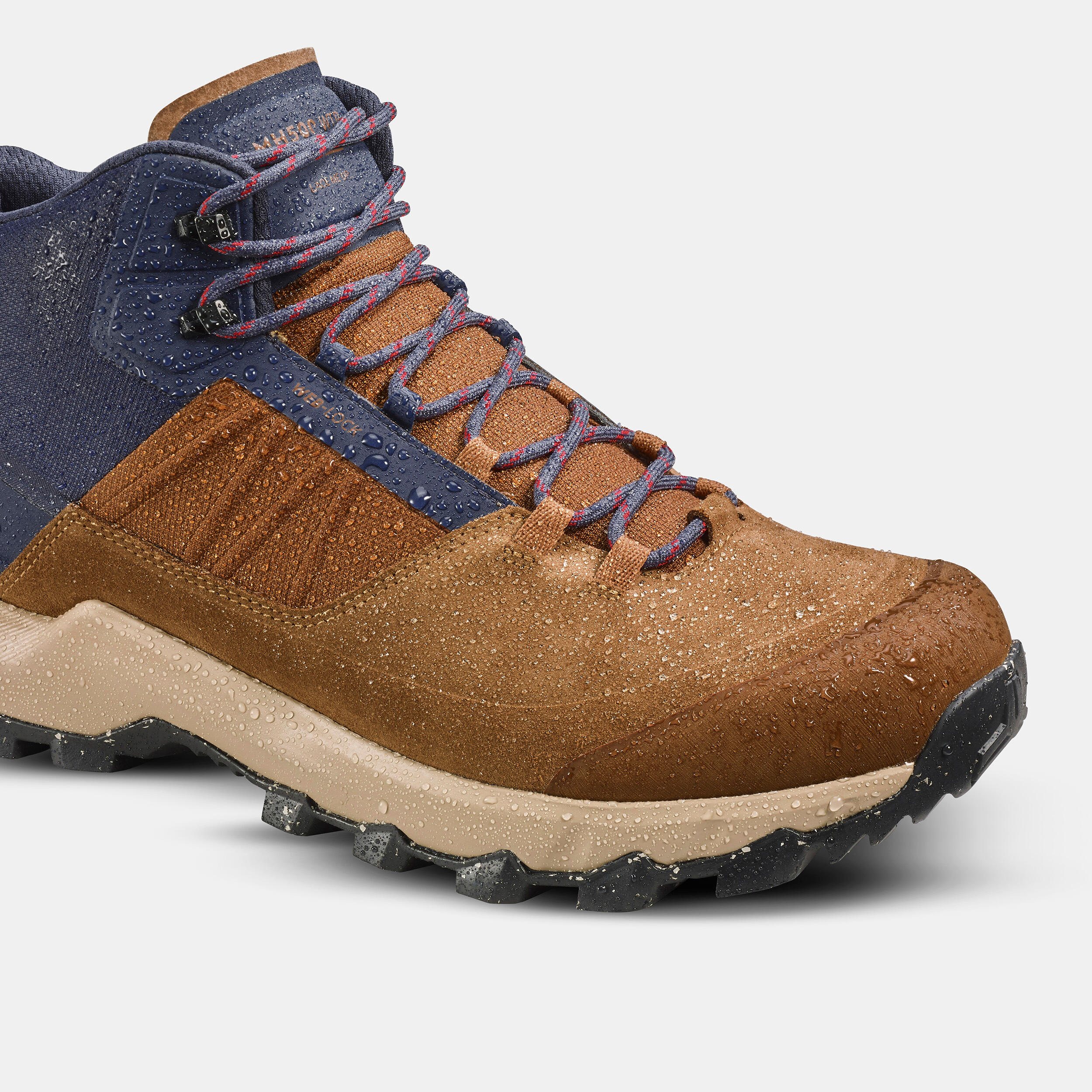 Waterproof mountain hiking boots - MH500 MID brown - men