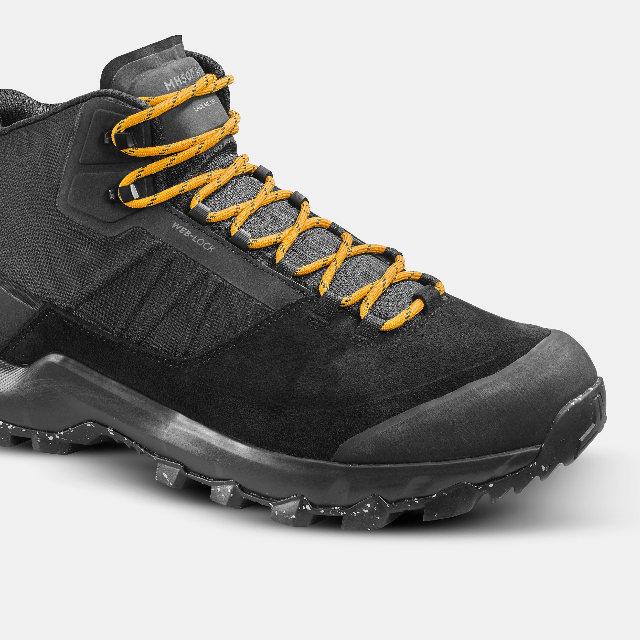 Men's Waterproof Mountain Walking Shoes - MH500 Mid - Black 7/7