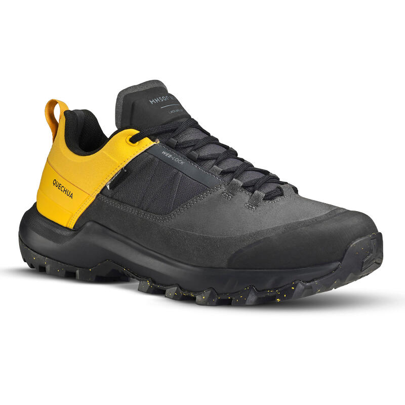 Men’s Waterproof Hiking Shoes MH500 - Black/Yellow