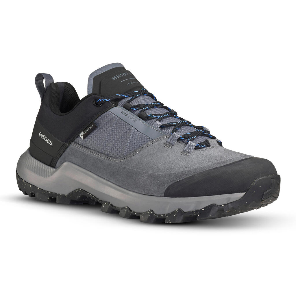 Chaussures de randonnée imperméables homme MH500 - gris/noir