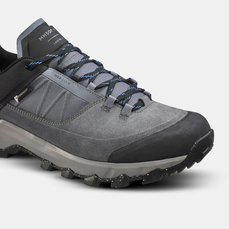 Men’s Waterproof Hiking Shoes MH500 waterproof Grey/Black
