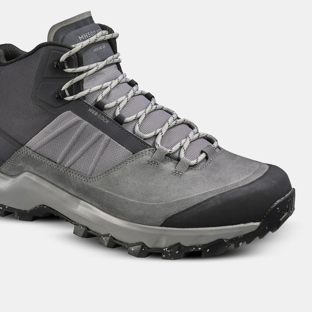 Ανδρικά αδιάβροχα παπούτσια ορεινής πεζοπορίας - MH500 Mid - καφέ