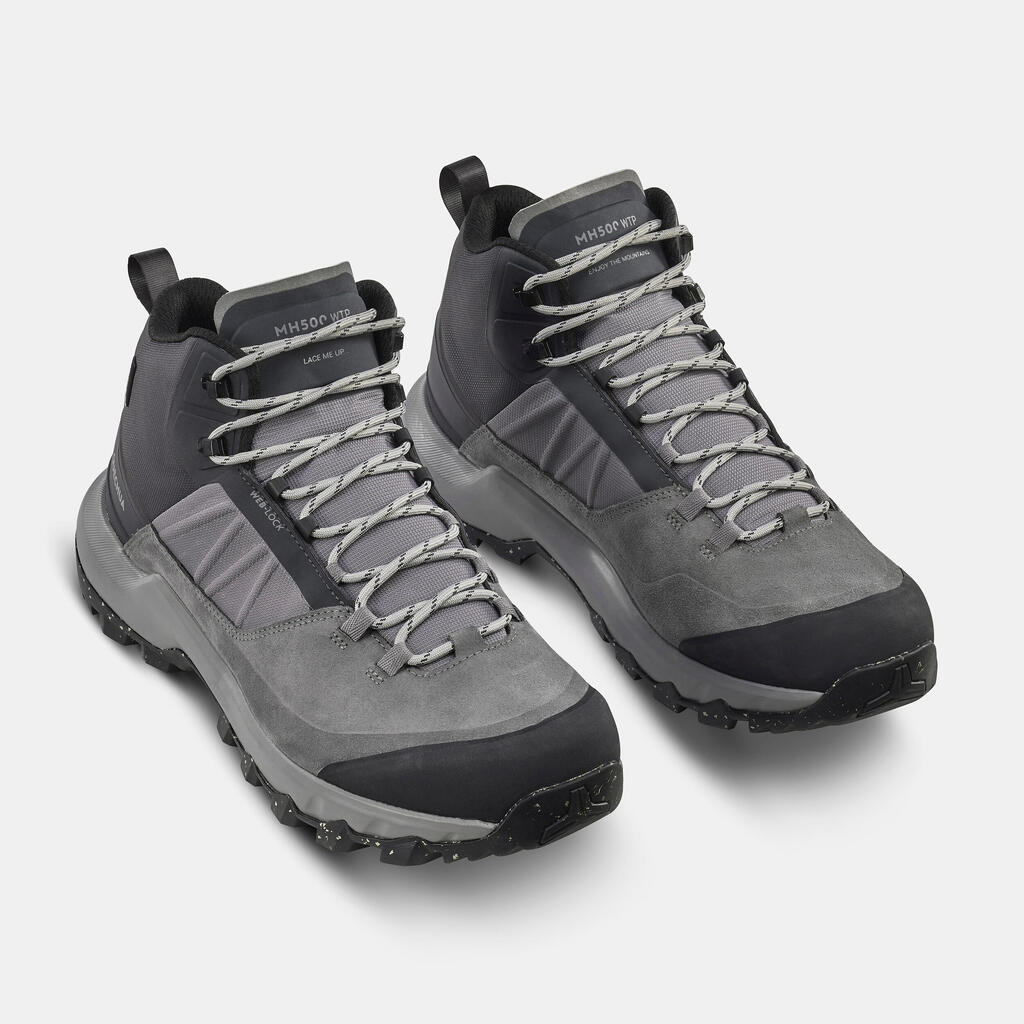 BOTOTOS IMPERMEABLES SENDERISMO HOMBRE MH500 MID GRIS 