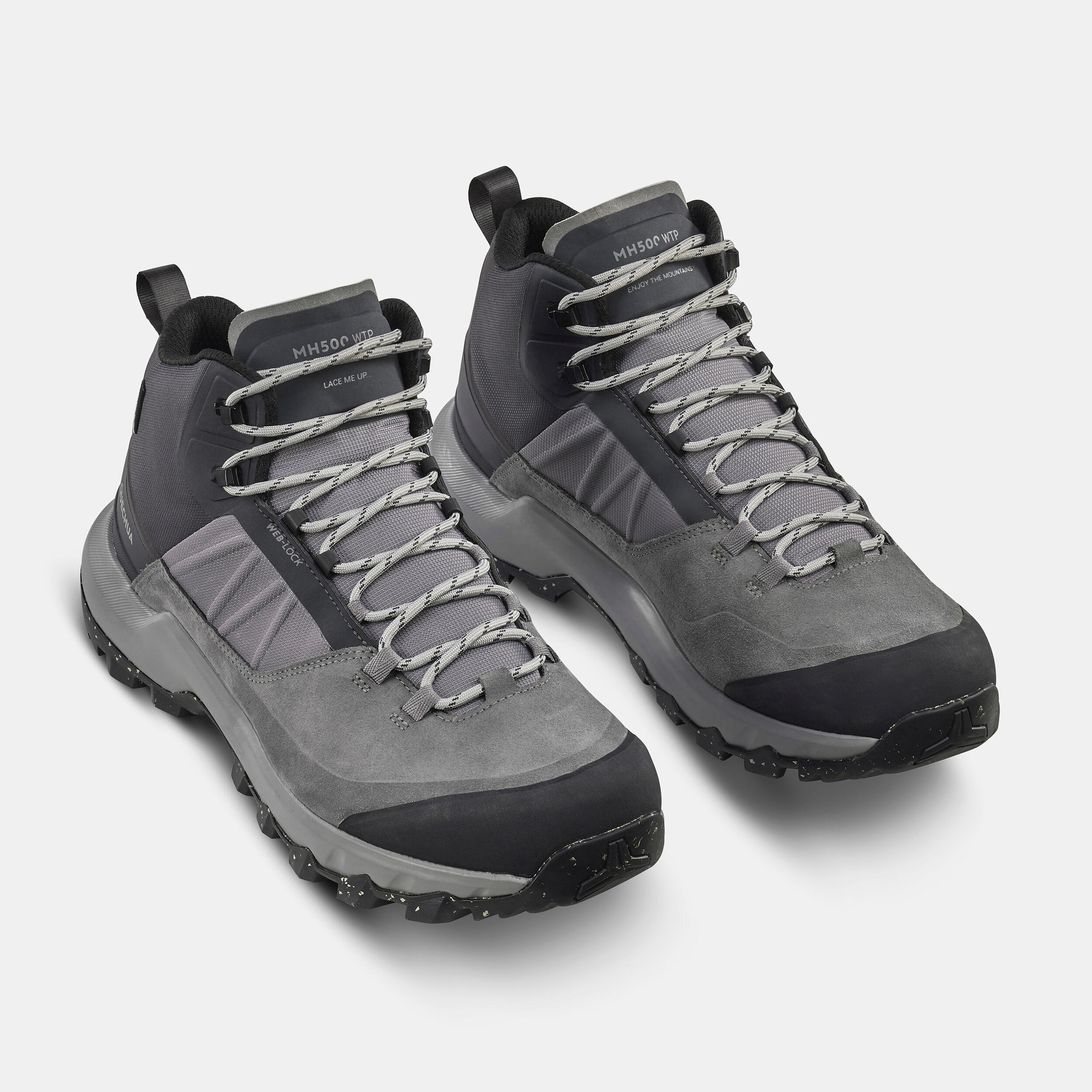 Men's waterproof mountain hiking shoes - MH500 Mid - Grey 5/6
