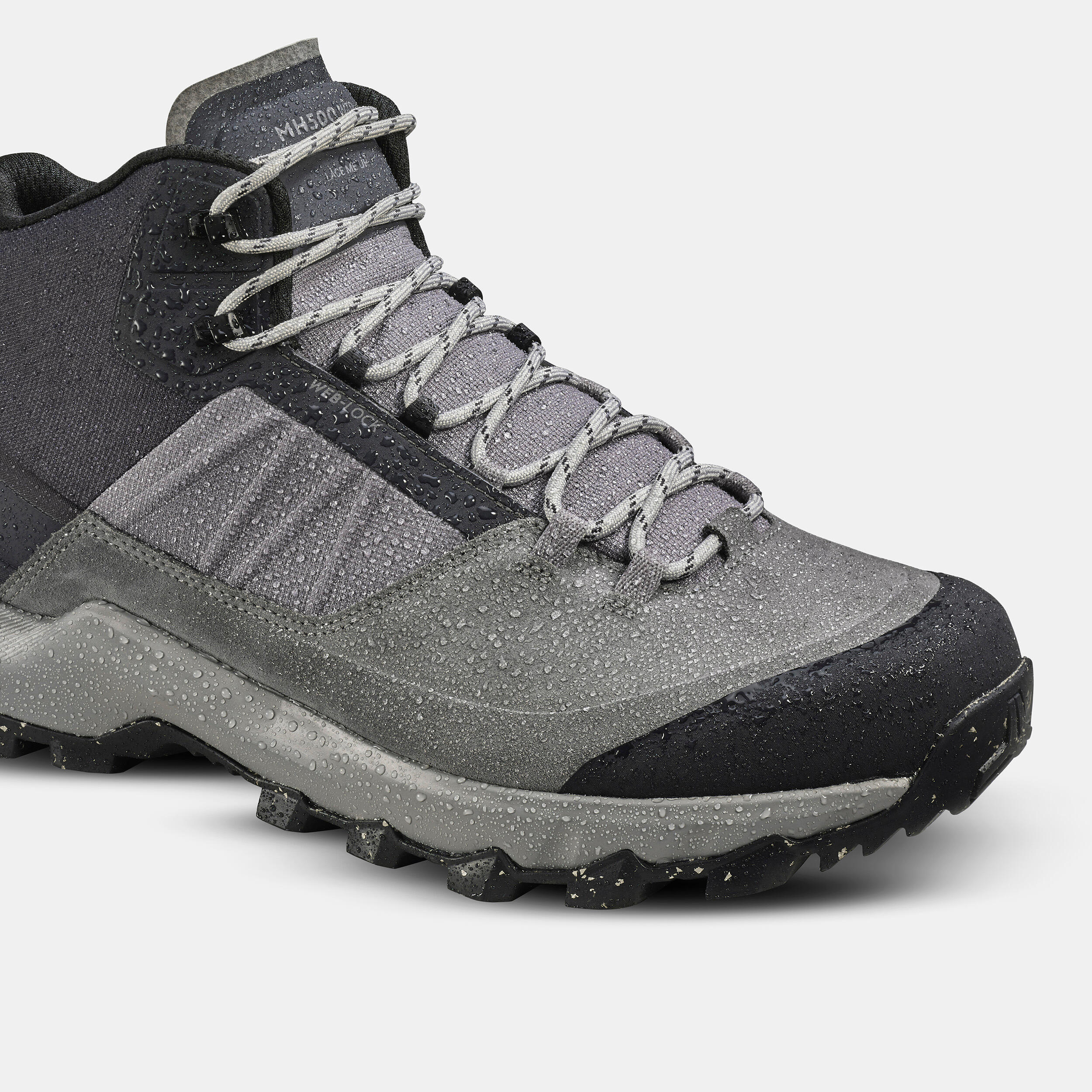 Men's waterproof mountain hiking shoes - MH500 Mid - Grey 2/6