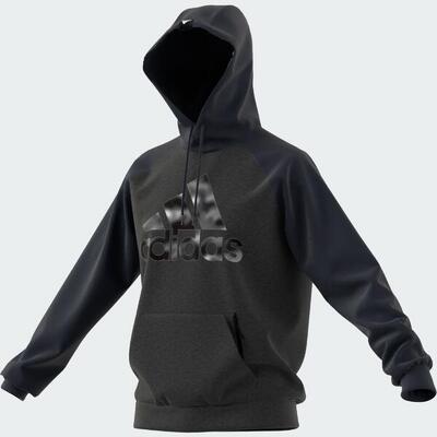 Felpa uomo fitness Adidas con cappuccio grigia