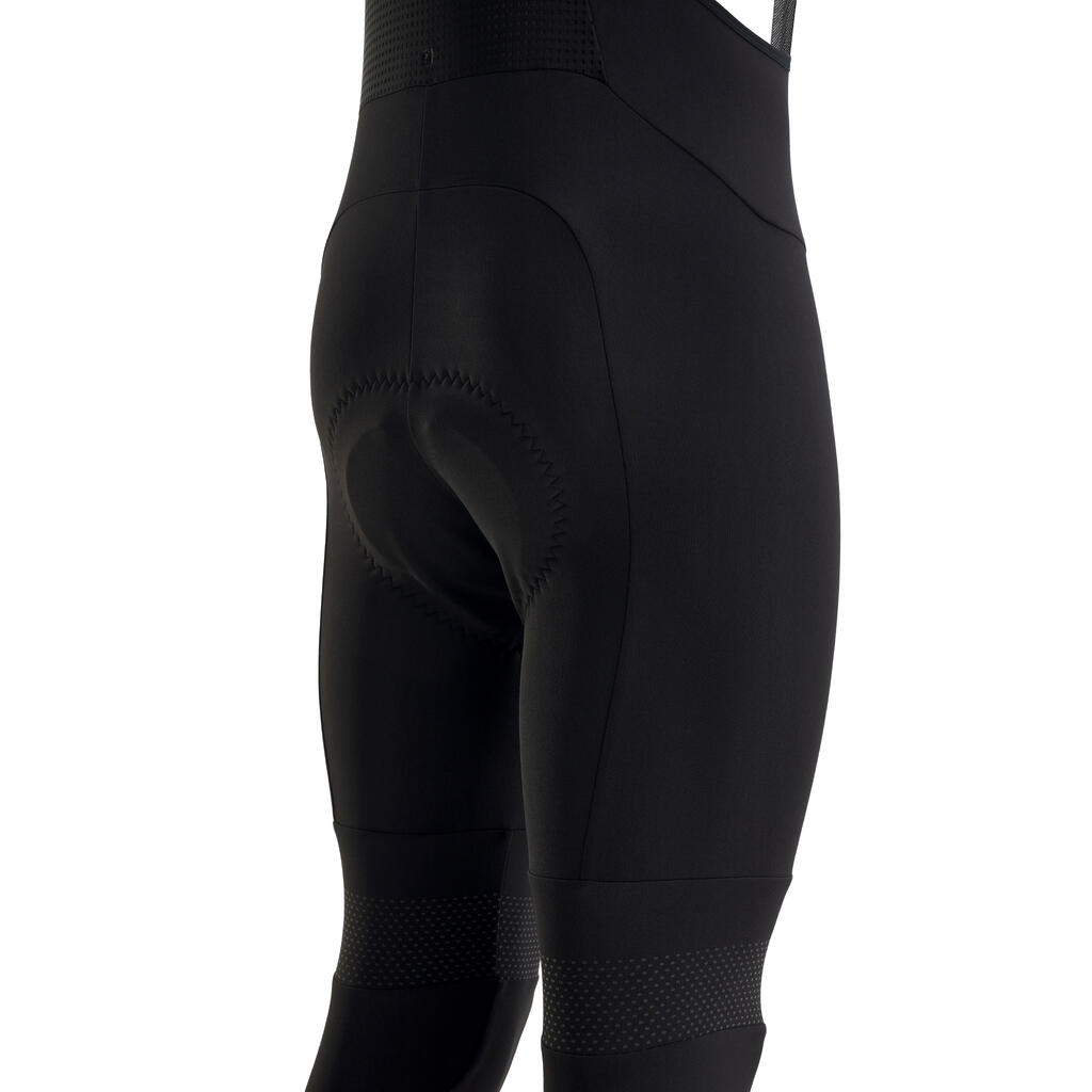 Radhose lang mit Trägern Rennrad Winter Racer schwarz