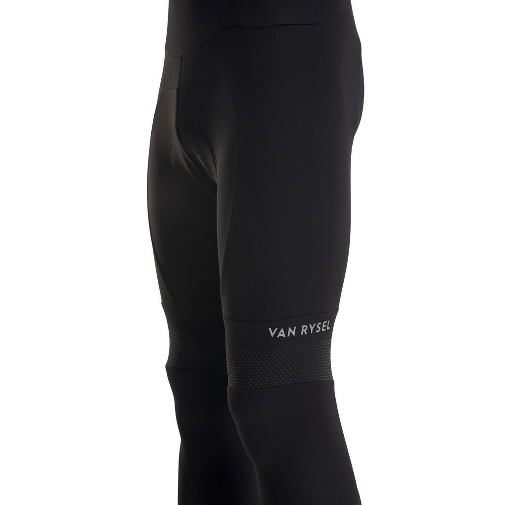 Men's Winter Road Cycling Bib Tights Racer - Black