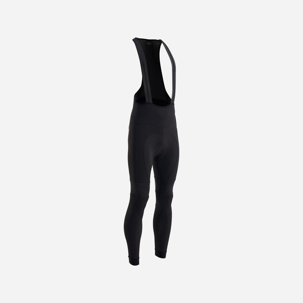 Men's Winter Road Cycling Bib Tights Racer - Black