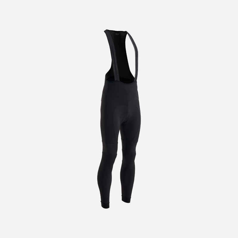 Radhose lang mit Trägern Rennrad Winter Racer schwarz