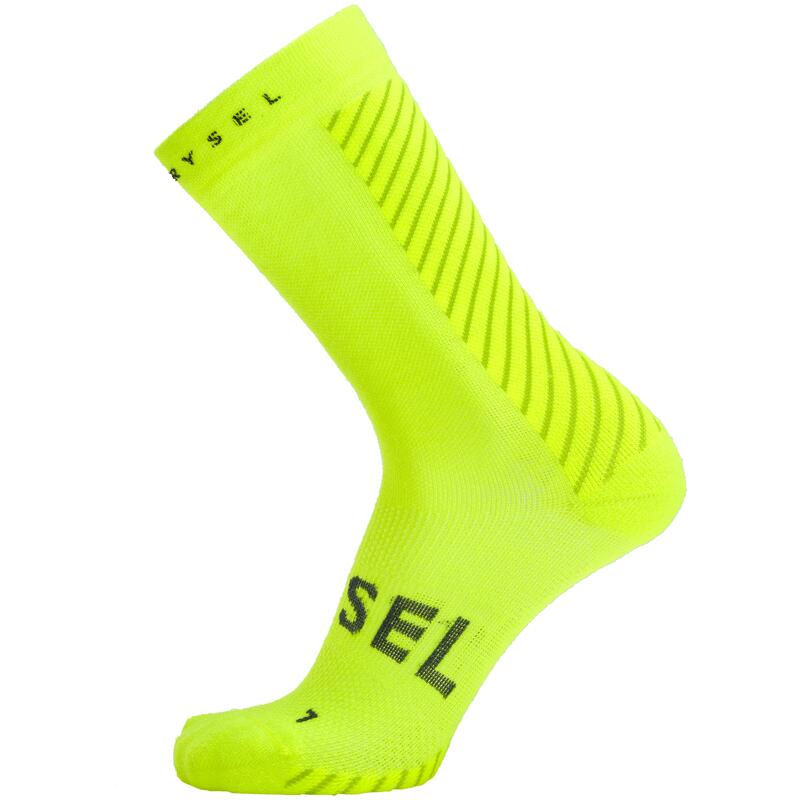 Calze termiche invernali ciclismo 900 Giallo Fluo Lana Merinos