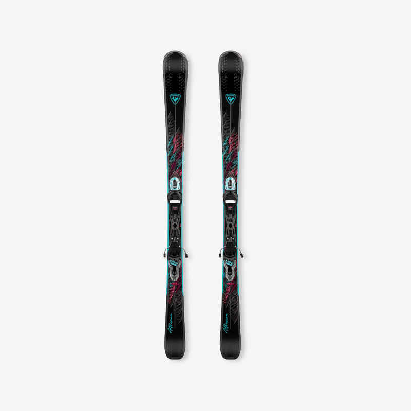 Ski Damen mit Bindung Piste - Attraxion Rossignol schwarz/blau/rosa 