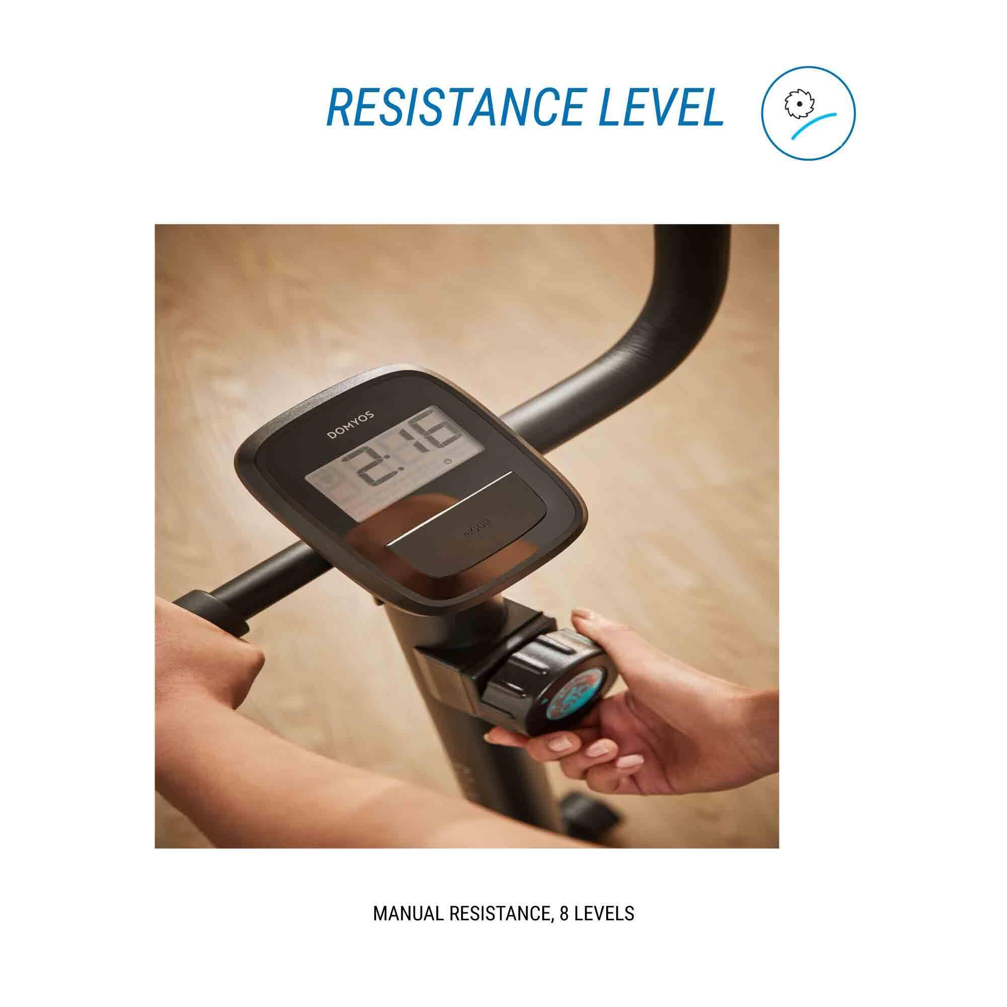 Exercise Bike with 3kg Flywheel,7 Resistance Levels, Supports upto 110Kg - Black -  4