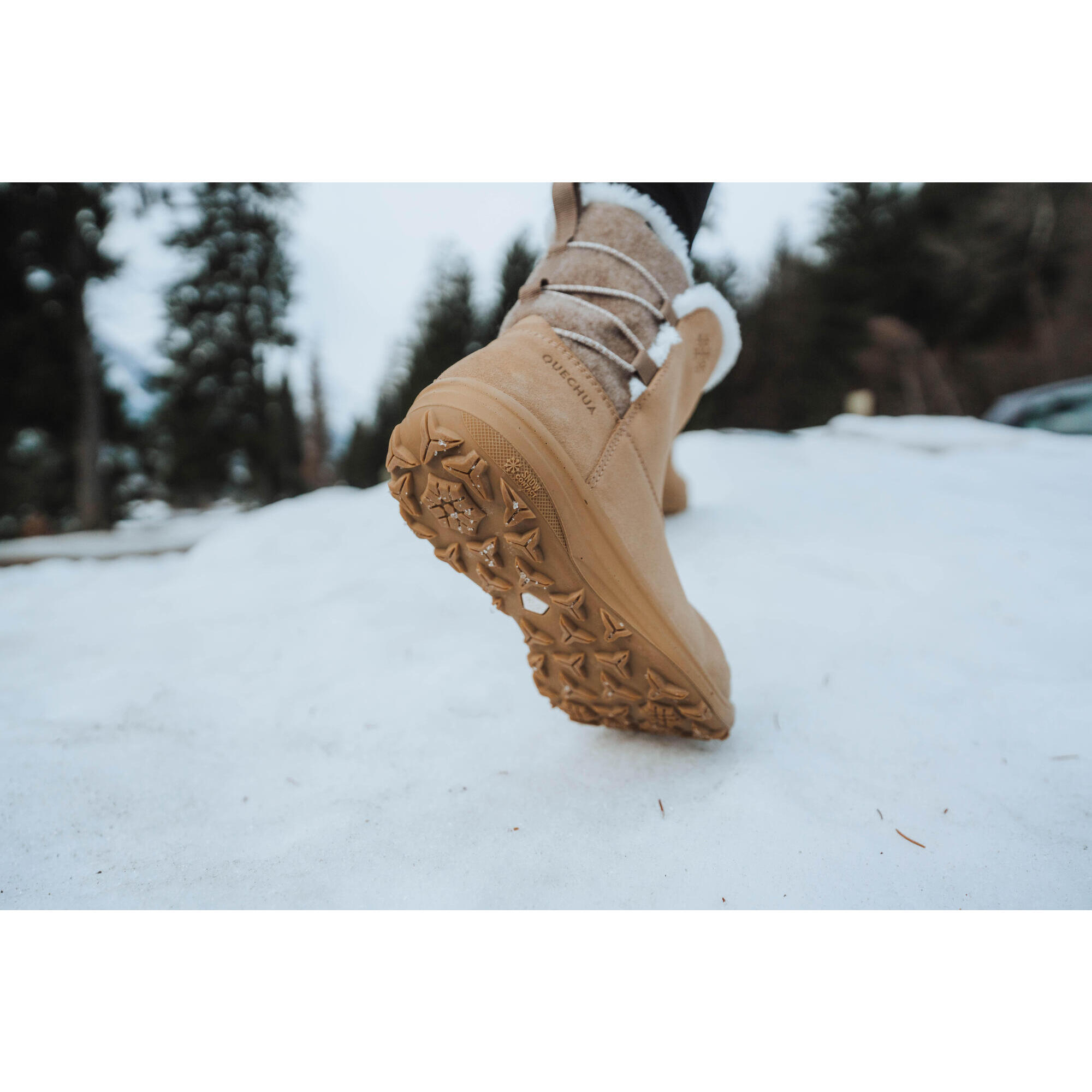 Botas nieve c lidas impermeables de senderismo SH500 piel