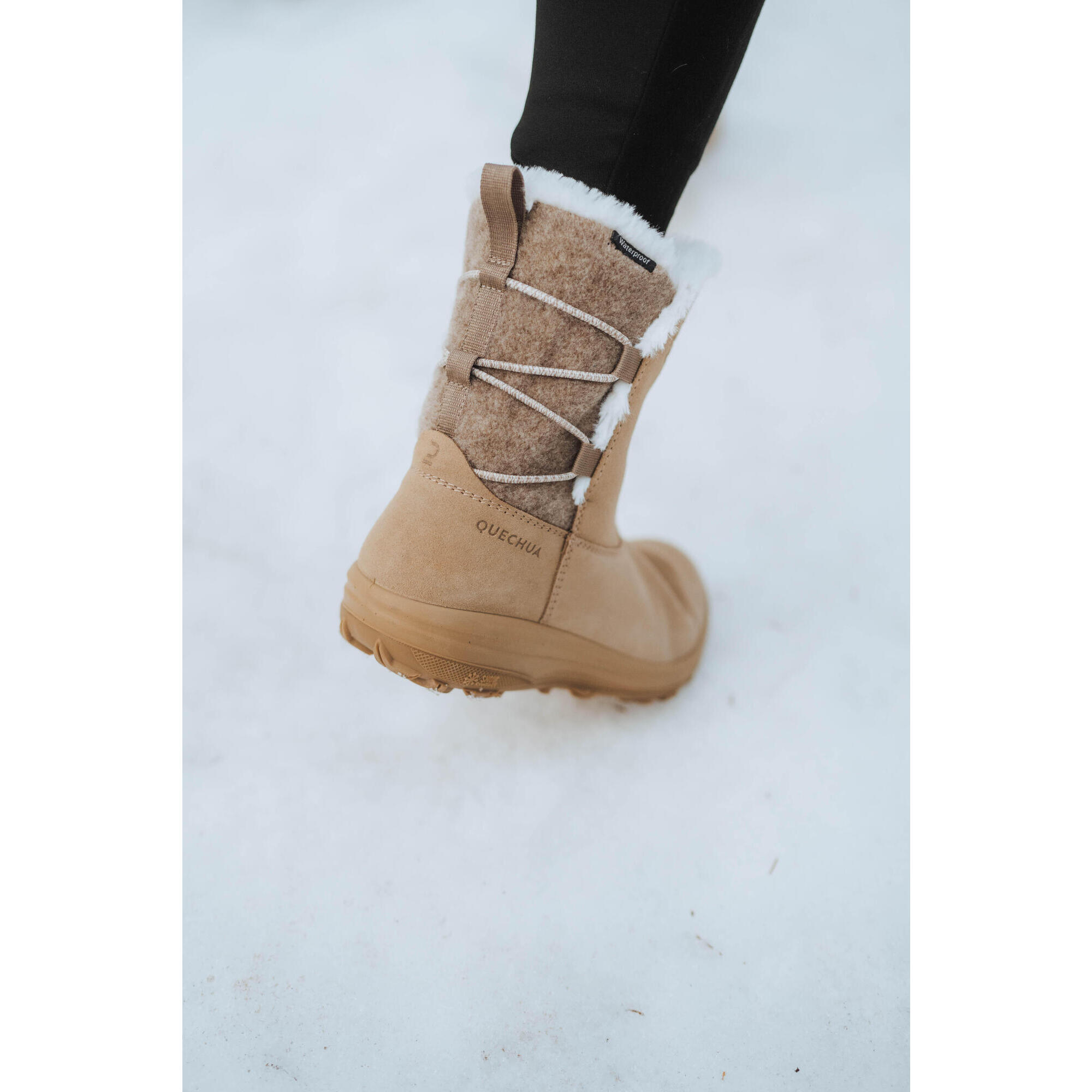 Botas nieve c lidas impermeables de senderismo SH500 piel