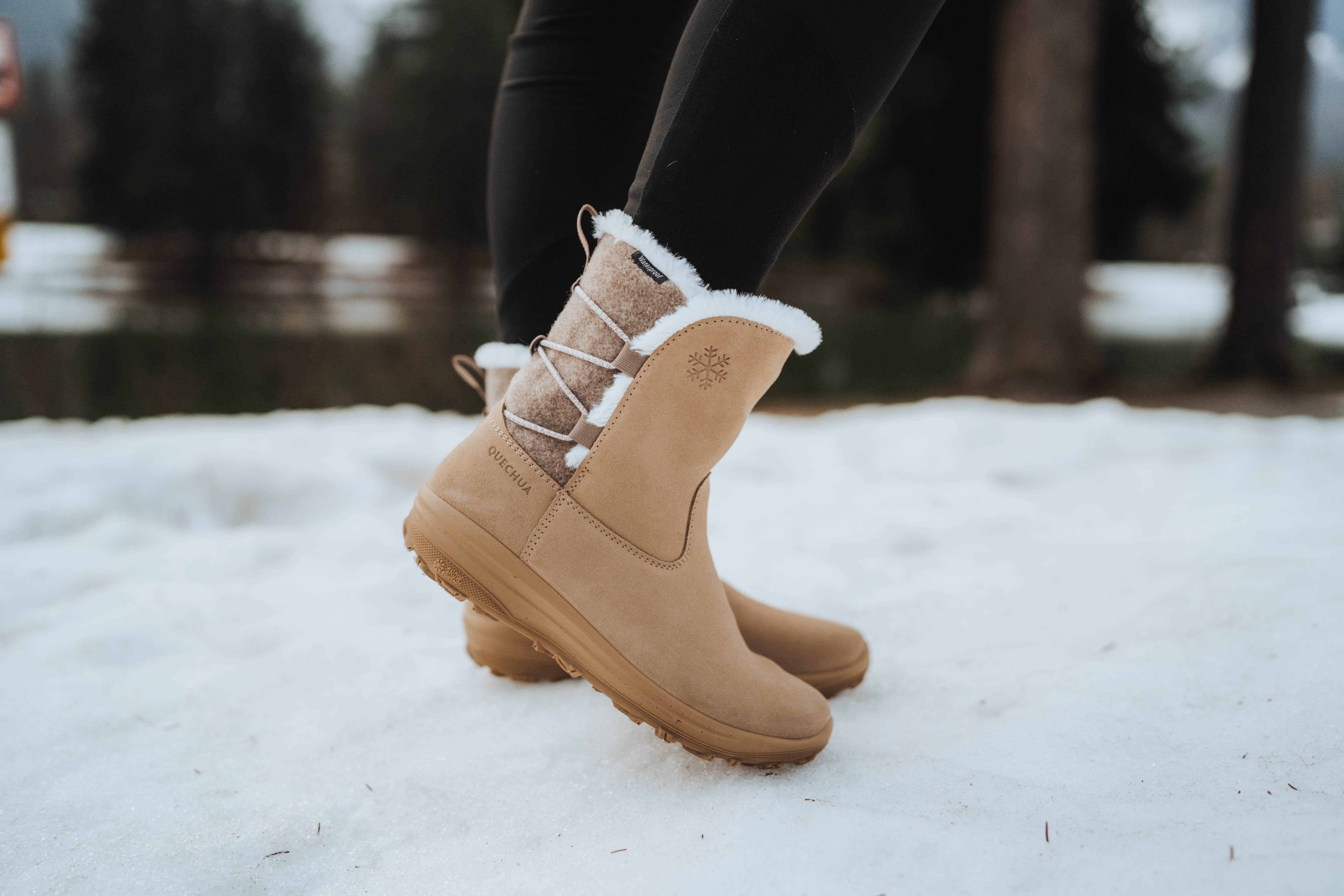 Women’s Waterproof Leather Winter Boots - SH 500 - QUECHUA