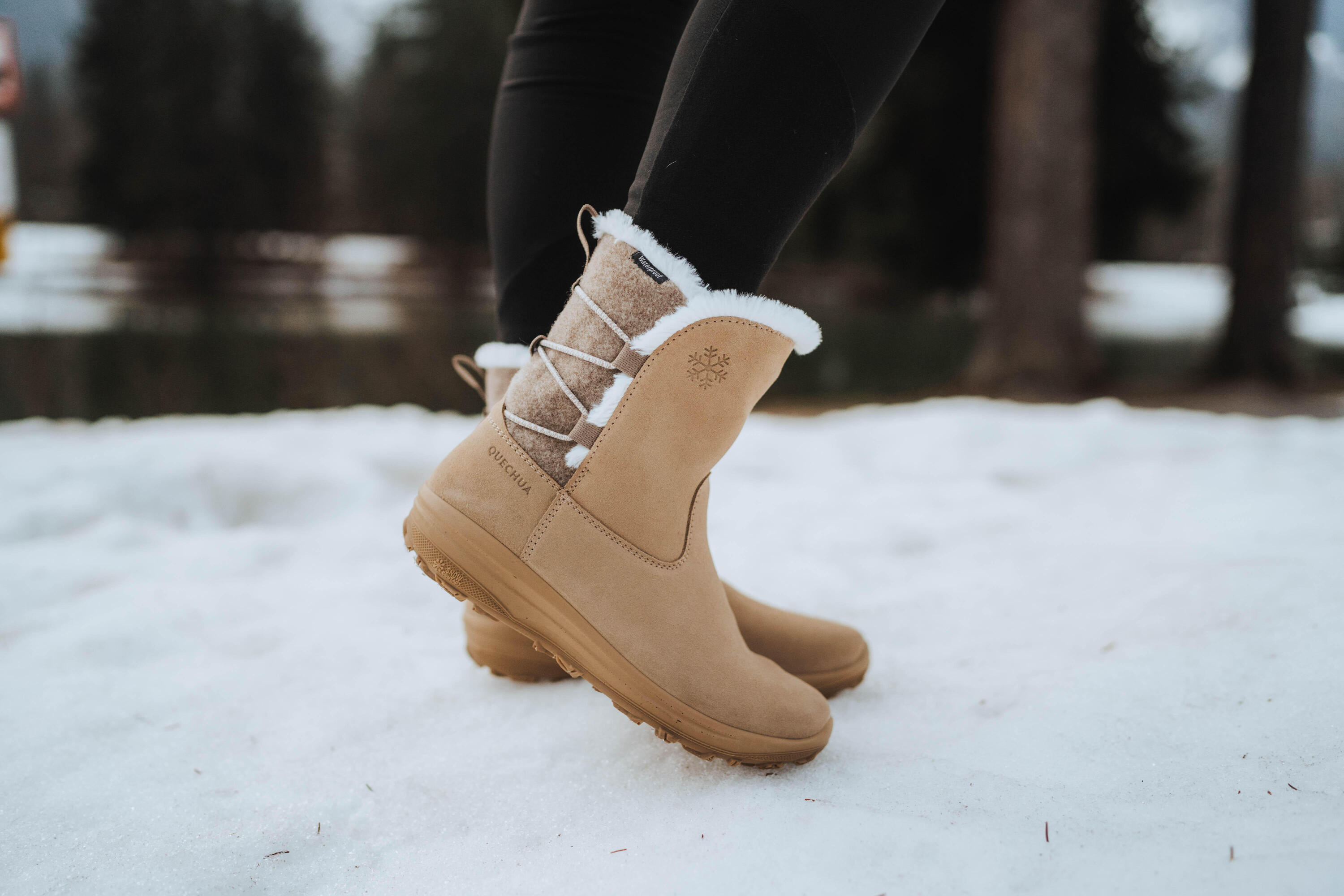 Women’s Warm and Waterproof Leather Winter Boots, NH 500 13/13