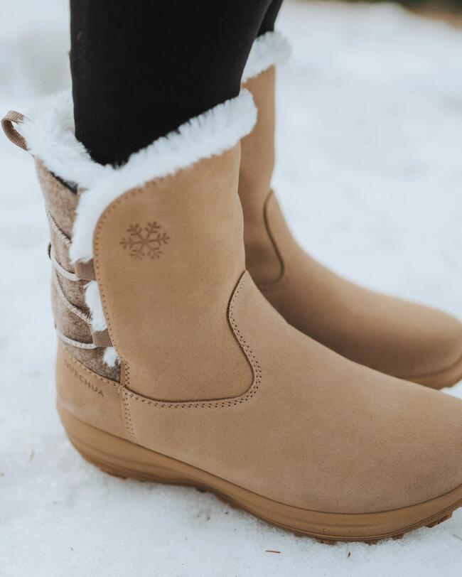 BOOTS WARM SH500 MID LEATHER W BEIGE
