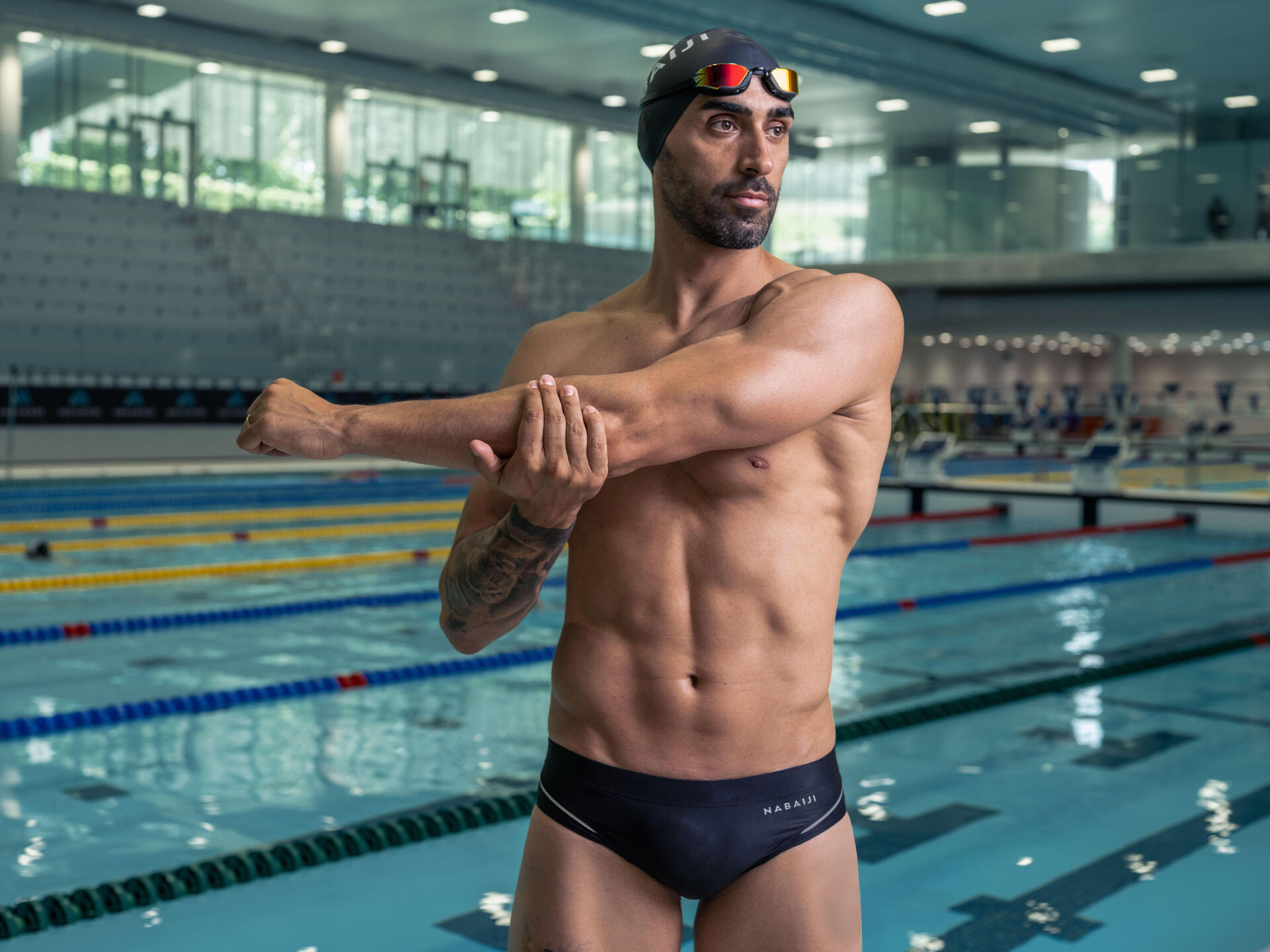 MEN'S SWIMMING TRUNKS 900 B-FAST BLACK