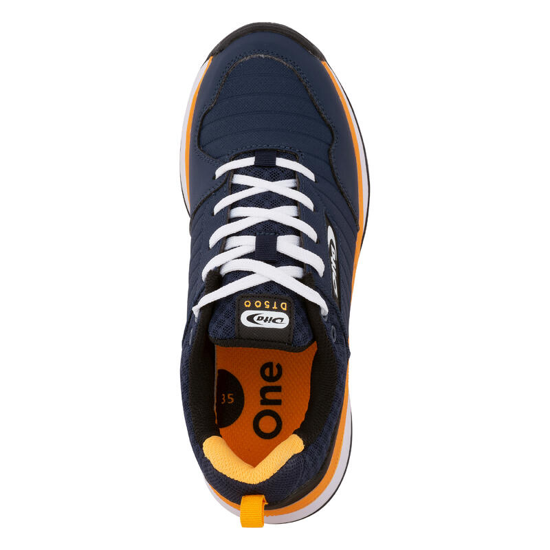 Chaussures de hockey adolescent intensité moyenne DT500 bleu jaune