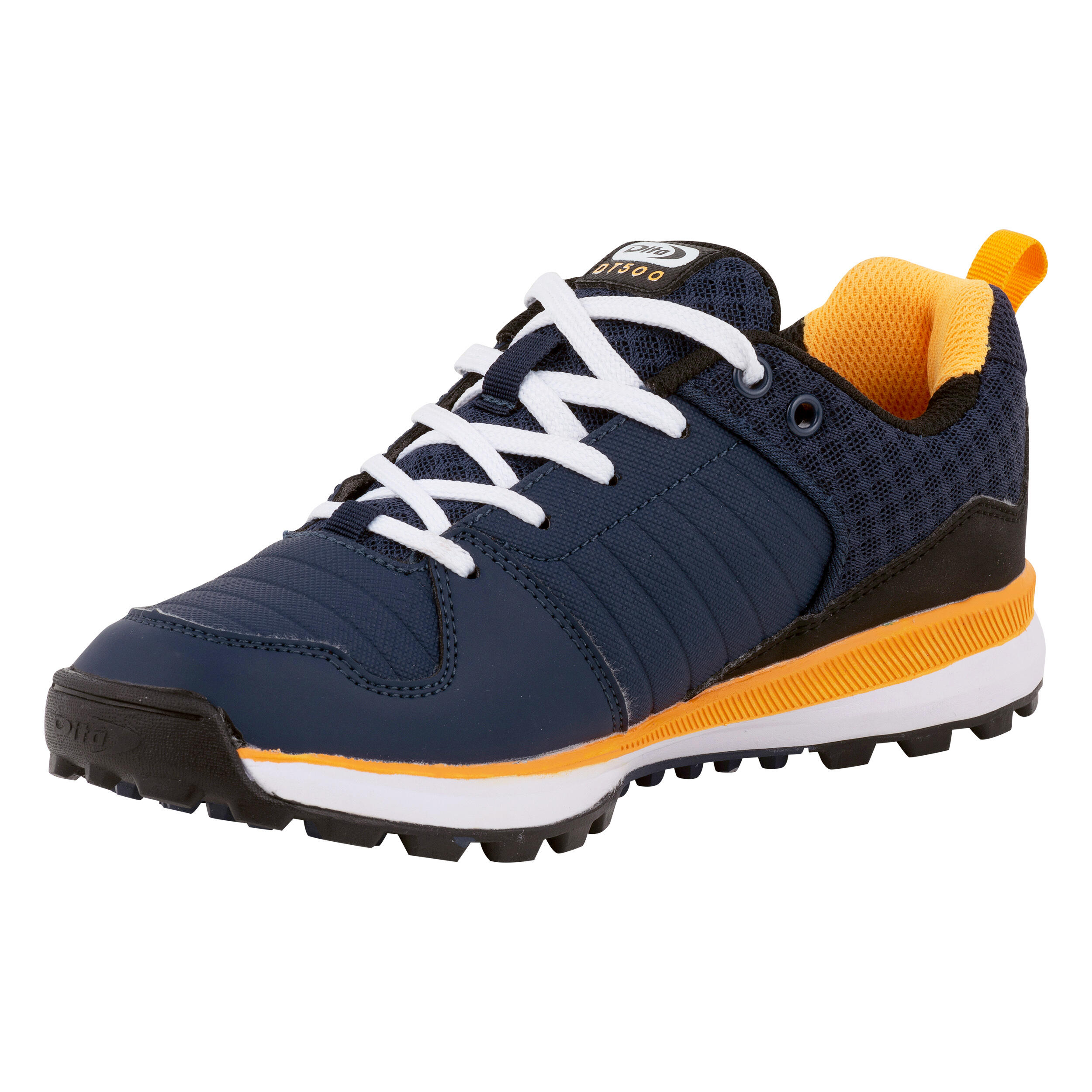 Hockeyschoenen voor kinderen gemiddeld intensief DT500 blauw geel DITA Decathlon