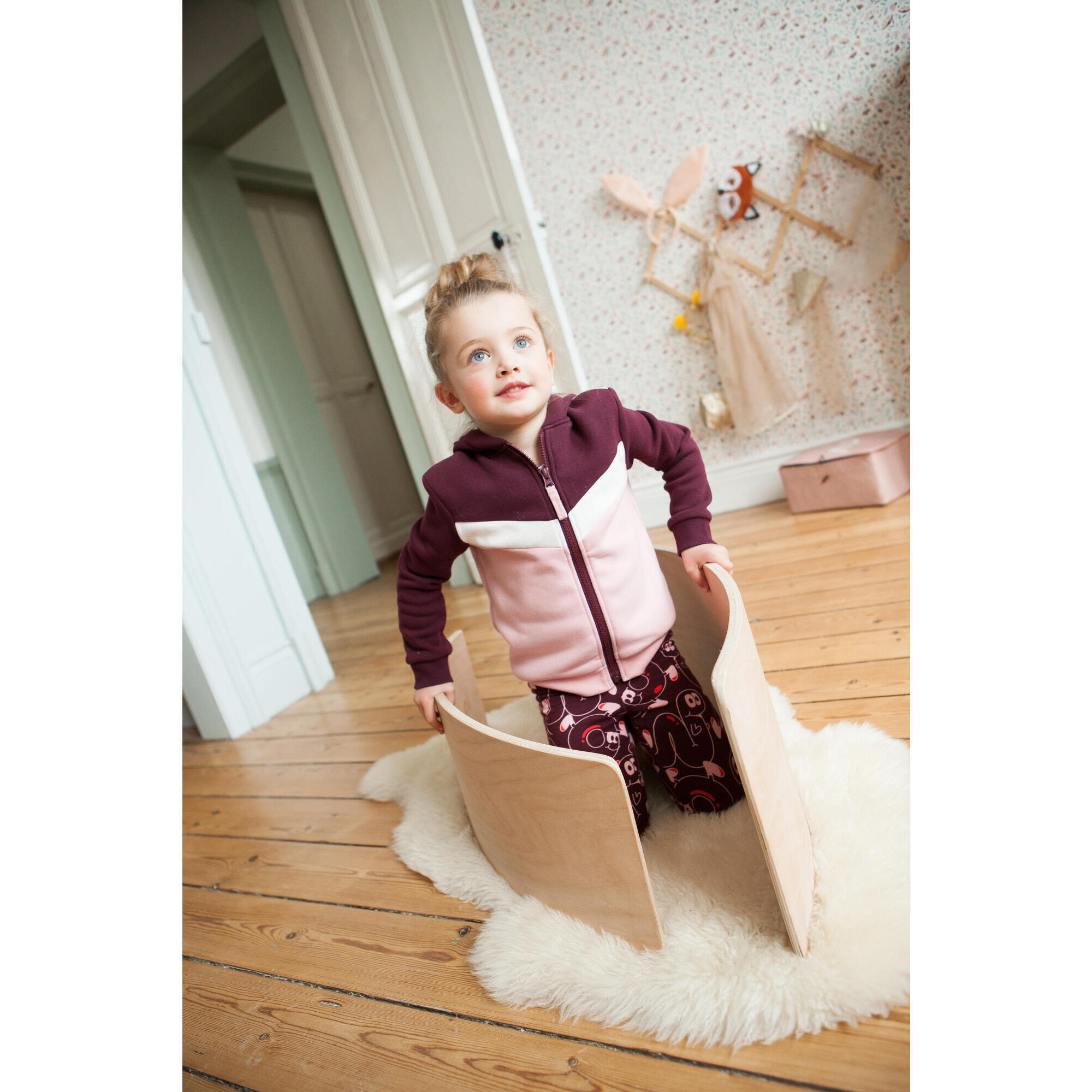 Chandail à glissière bébé – Basique bordeaux/rose 7/10