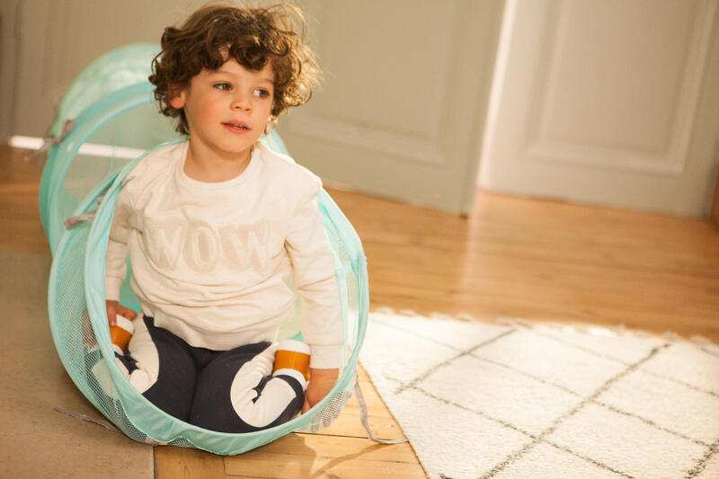 Felpa bambino ginnastica 100 misto cotone panna da 1 a 5/6 anni