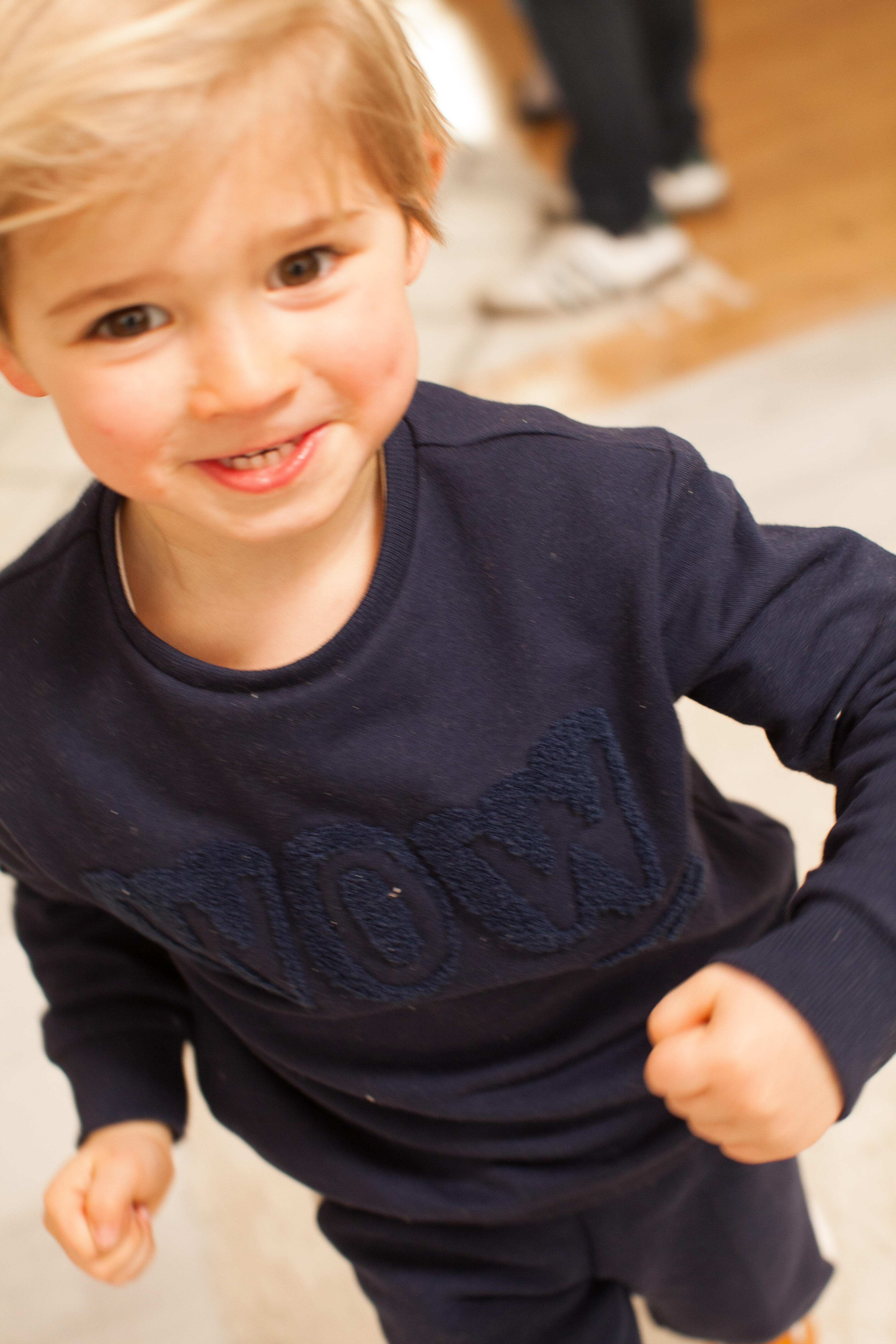 Kids’ Sweatshirt – Basic Navy Blue with Motifs - DOMYOS