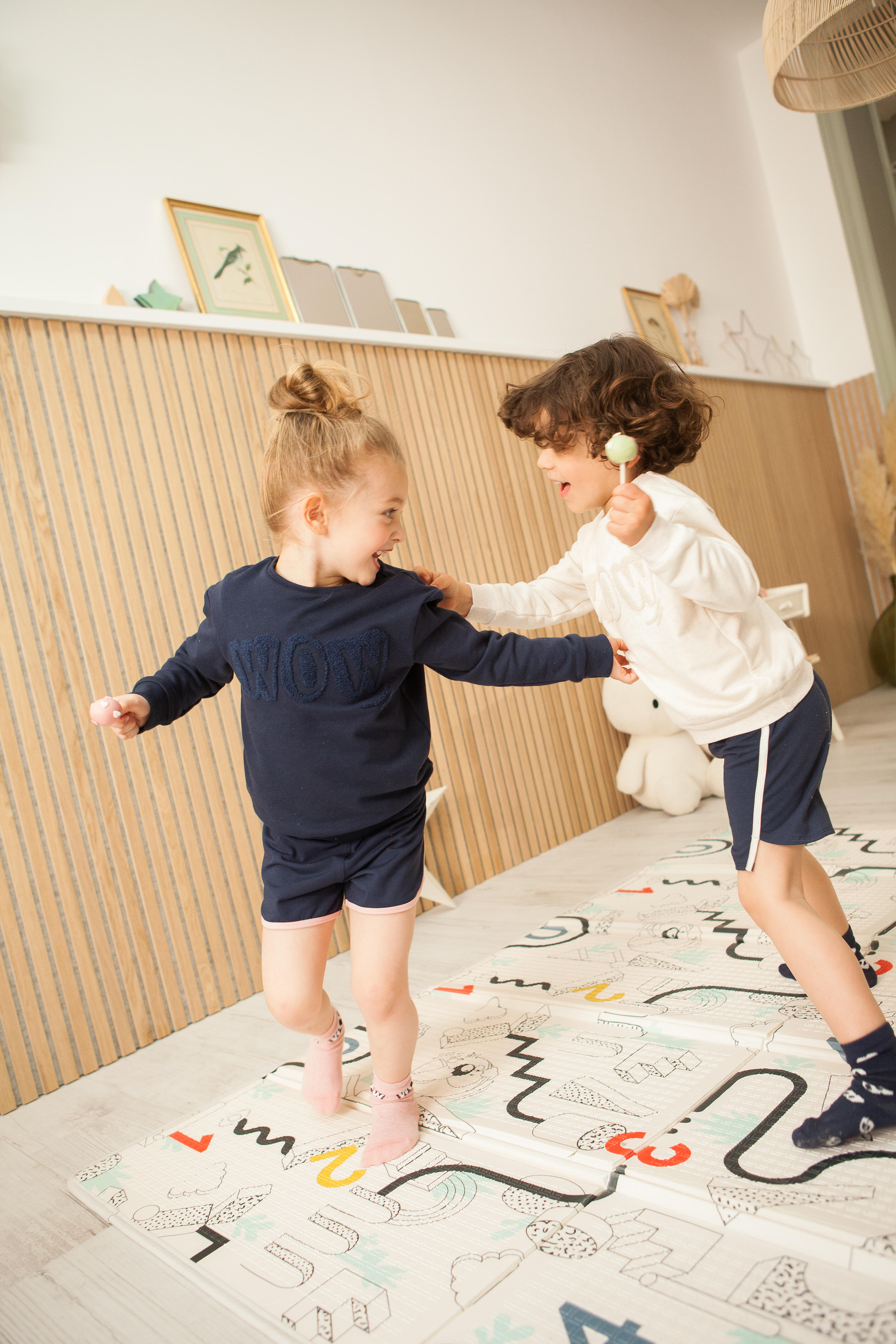 Kids’ Sweatshirt – Basic Navy Blue with Motifs - DOMYOS